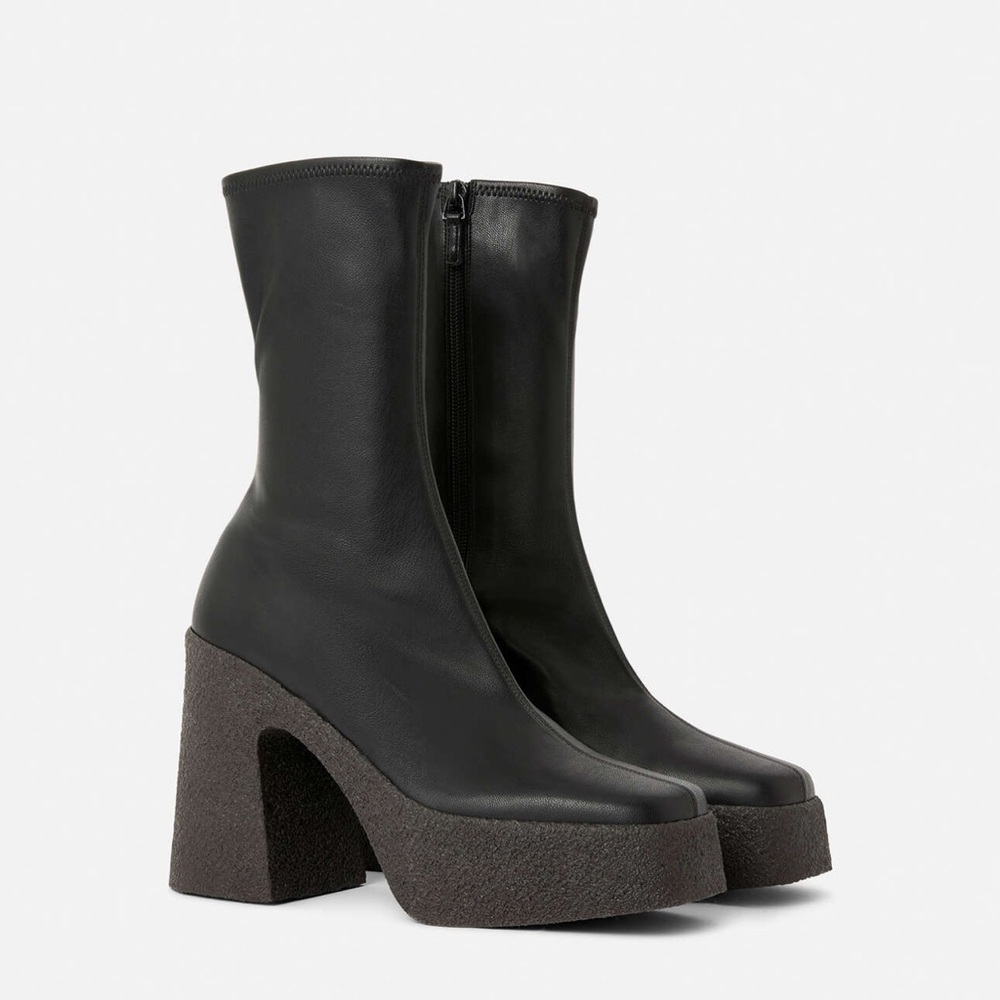 Stella Mcartney Skyla Chunky Ankle Boots Black Size 38